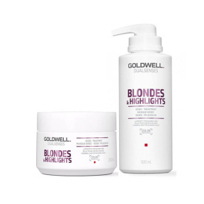 Goldwell (Голдвелл) 60-SEK маска для осветленных и мелированных  (Dualsenses Blond & Highlights), 200/500 мл.