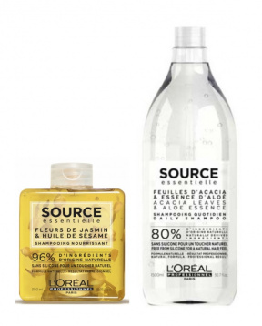 Loreal (Лореаль) Шампунь для сухих волос, деликатное очищение и питание (La Source Nourishing Shampoo), 300/1500 мл.