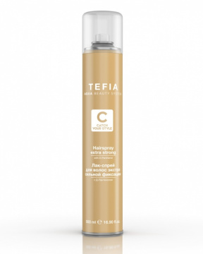 Tefia (Тефия) Лак - спрей для волос экстра сильной фиксации с д-пантенолом (Hairspray extra strong  with d-panthenol), 500 мл